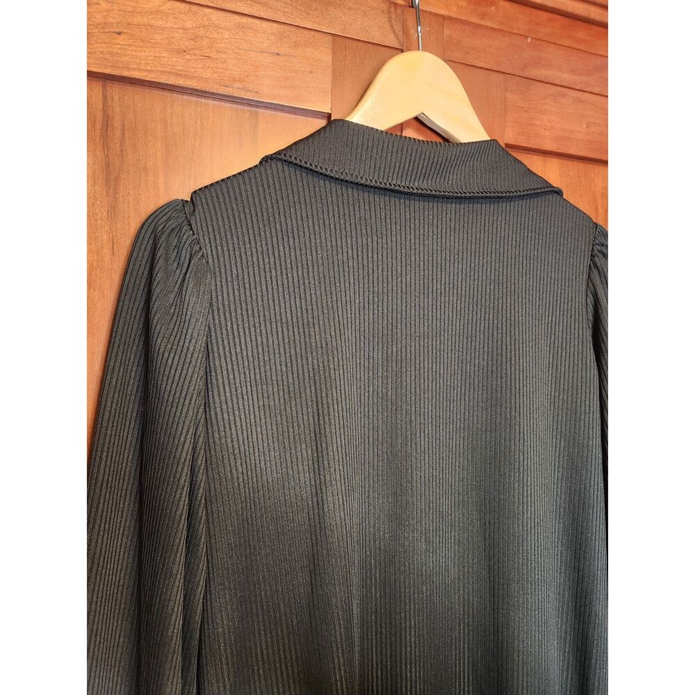 Black Ribbed Lounge Set with Robe and High Rise Bottoms Women's Size Large - Picture 6 of 11